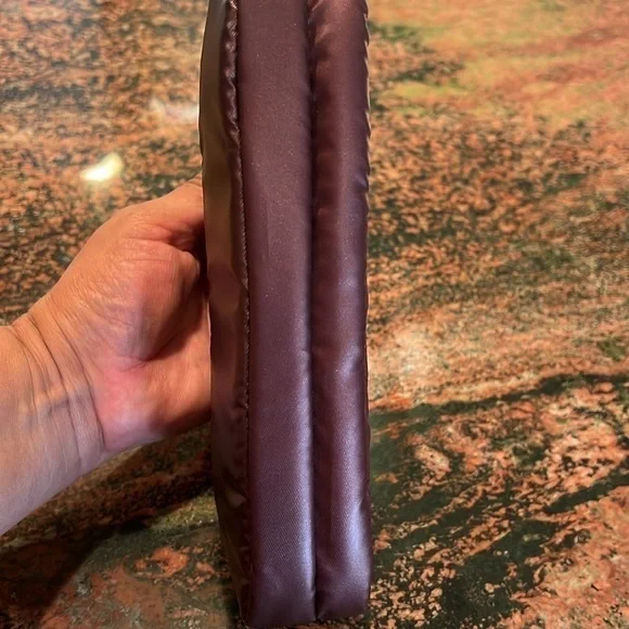 NWOT Lug Quilted Crossbody Bag, Plum Color, Double Zipper w/Strap - Picture 4 of 9